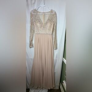 Embellished Beaded Evening Gown